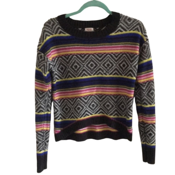 Mossimo Patterned Aztec Sweater With Stripes S/P - Picture 8 of 8